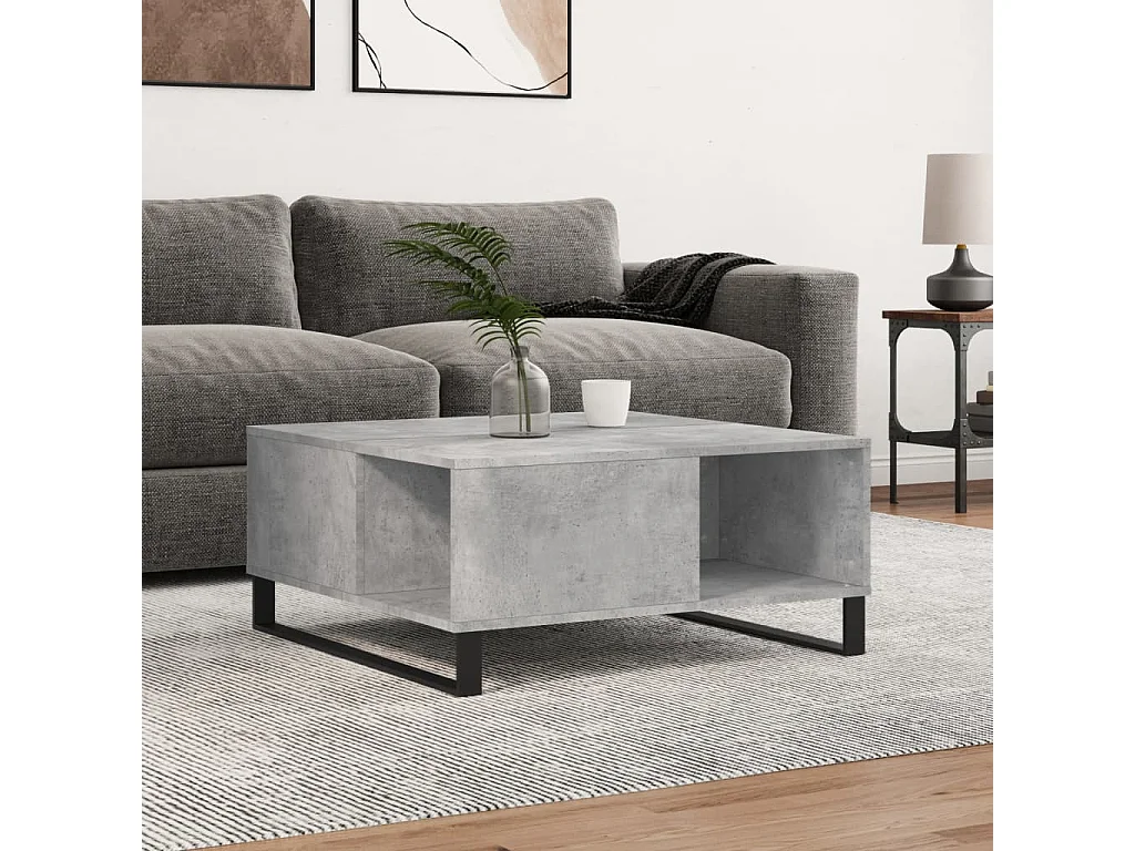 Couchtisch Beistelltisch Betongrau 80x80x36,5 cm Holzwerkstoff -MN13062