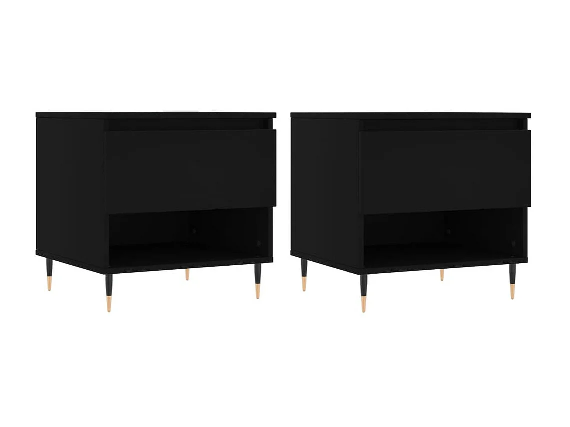2er-Set Couchtische Beistelltisch Schwarz 50x46x50 cm Holzwerkstoff -MN71293
