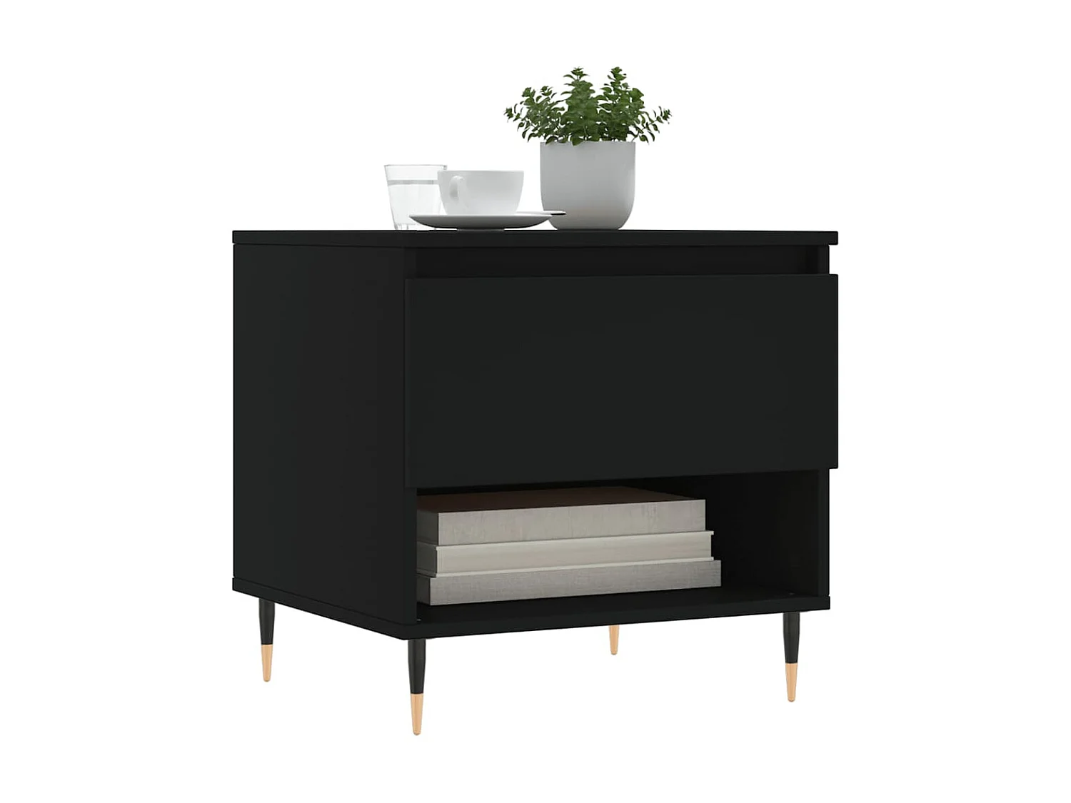 2er-Set Couchtische Beistelltisch Schwarz 50x46x50 cm Holzwerkstoff -MN71293