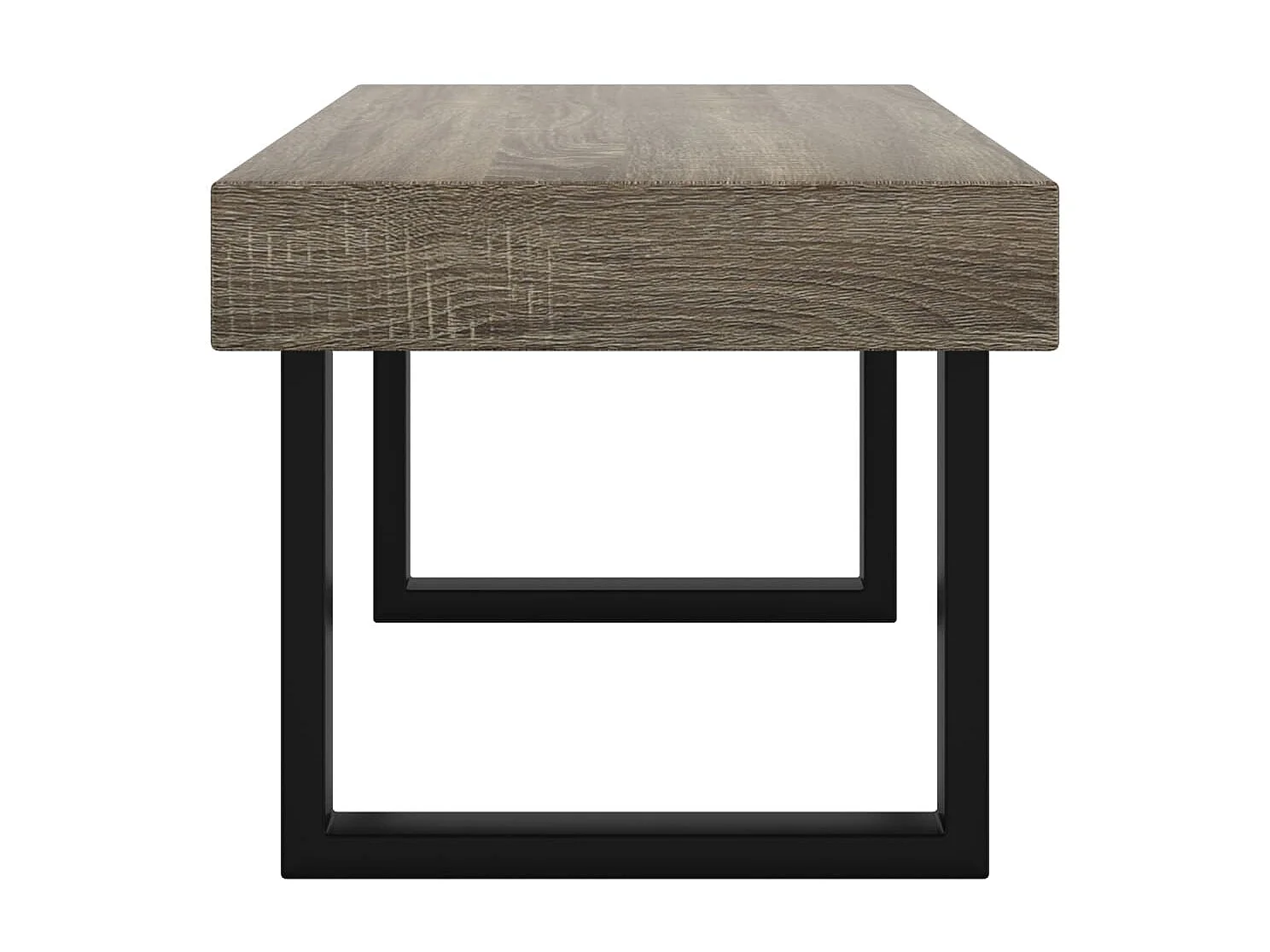 Couchtisch Beistelltisch Grau und Schwarz 90x45x40 cm MDF und Eisen -MN13593