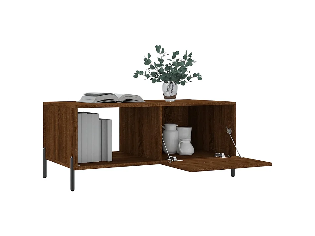 Couchtisch Braun Beistelltisch Eichen-Optik 90x50x40 cm Holzwerkstoff -MN32963