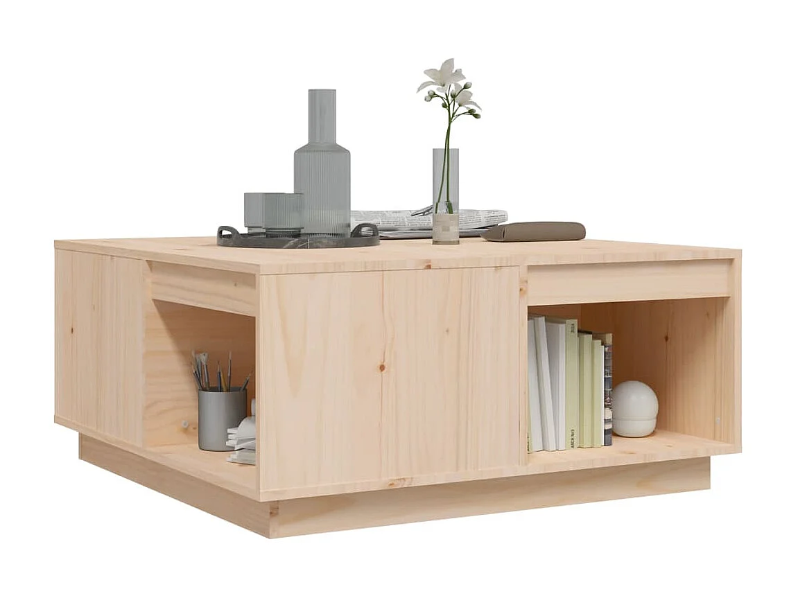 Couchtisch Beistelltisch 80x81x36,5 cm Massivholz Kiefer -MN68655