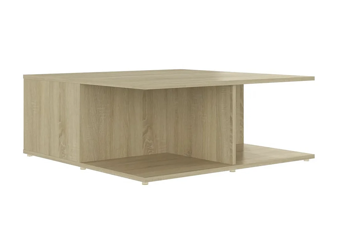 Couchtisch Beistelltisch Weiß und Sonoma-Eiche 80x80x31 cm Holzwerkstoff -MN75649