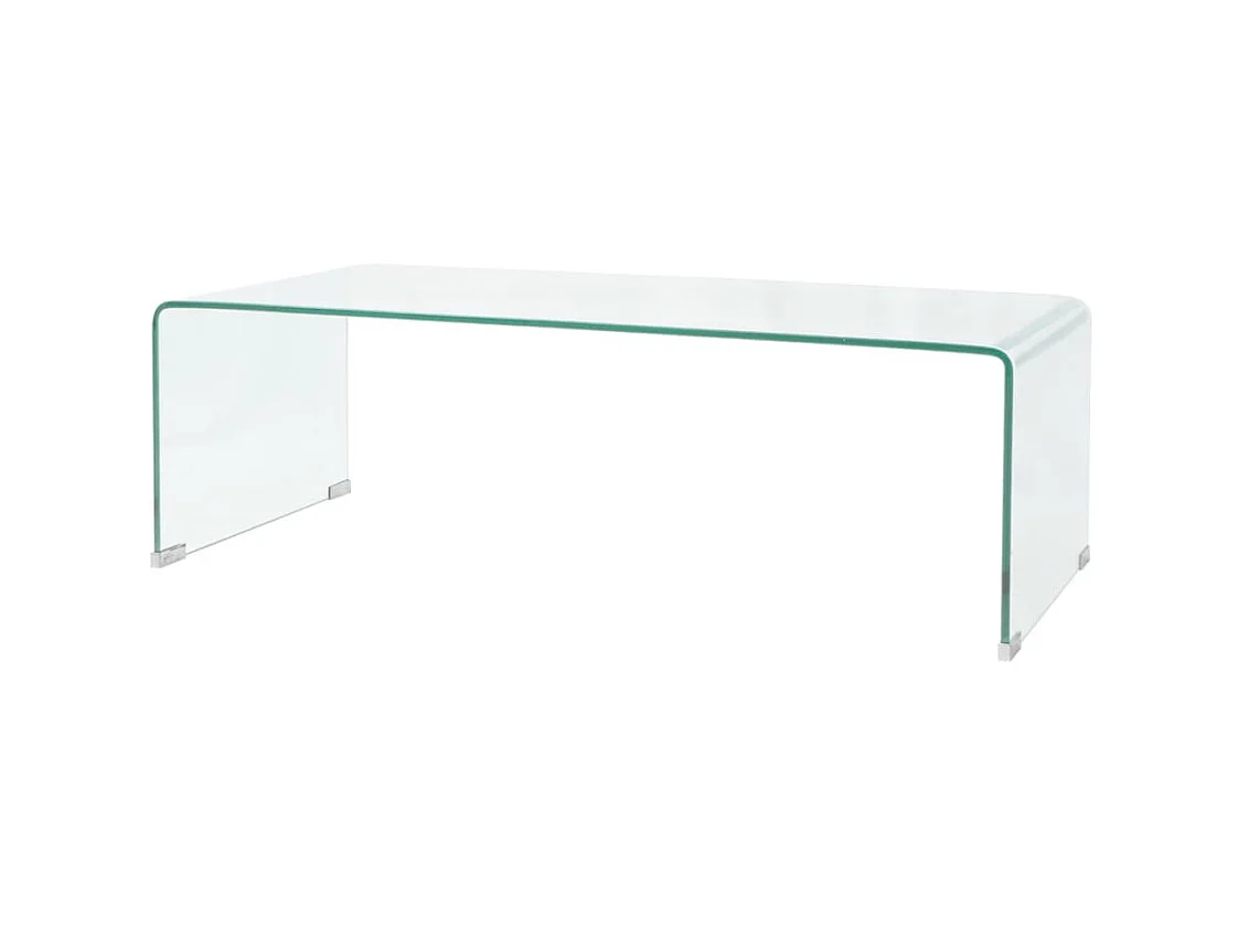 Couchtisch Beistelltisch aus gehärtetem Glas 98x45x30 cm Transparent -MN35161