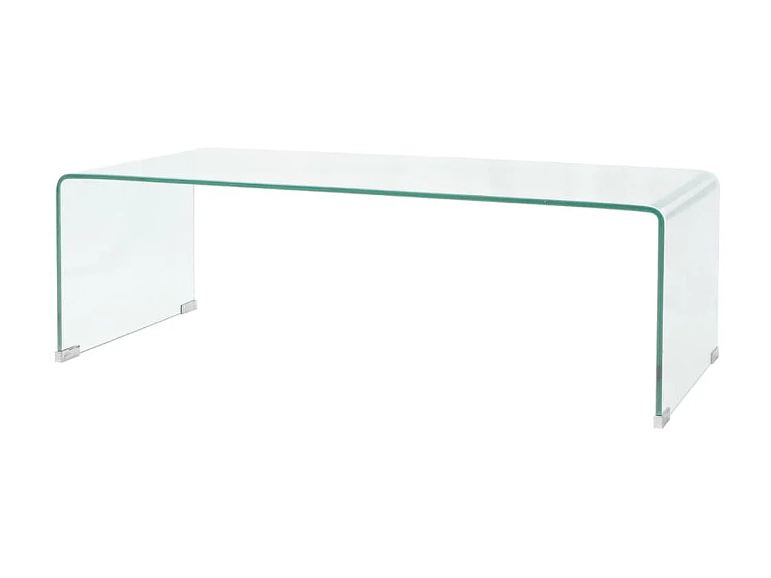 Couchtisch Beistelltisch aus gehärtetem Glas 98x45x30 cm Transparent -MN35161