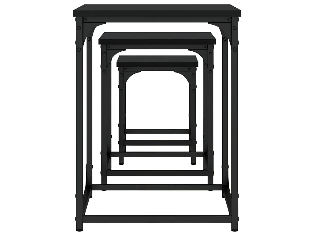 3er-Set Satztische Couchtische Schwarz Holzwerkstoff -MN46402