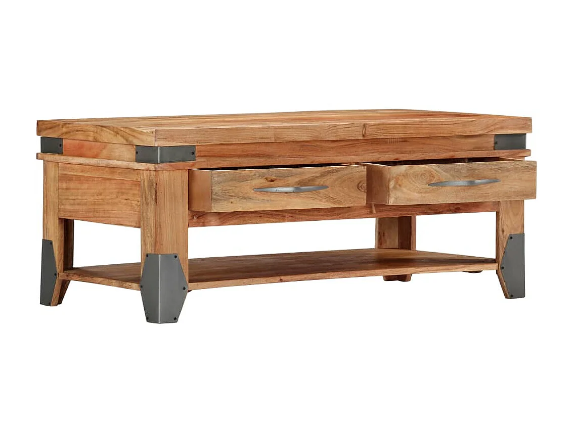 Couchtisch Beistelltisch 110x52x45 cm Massivholz Akazie -MN32298