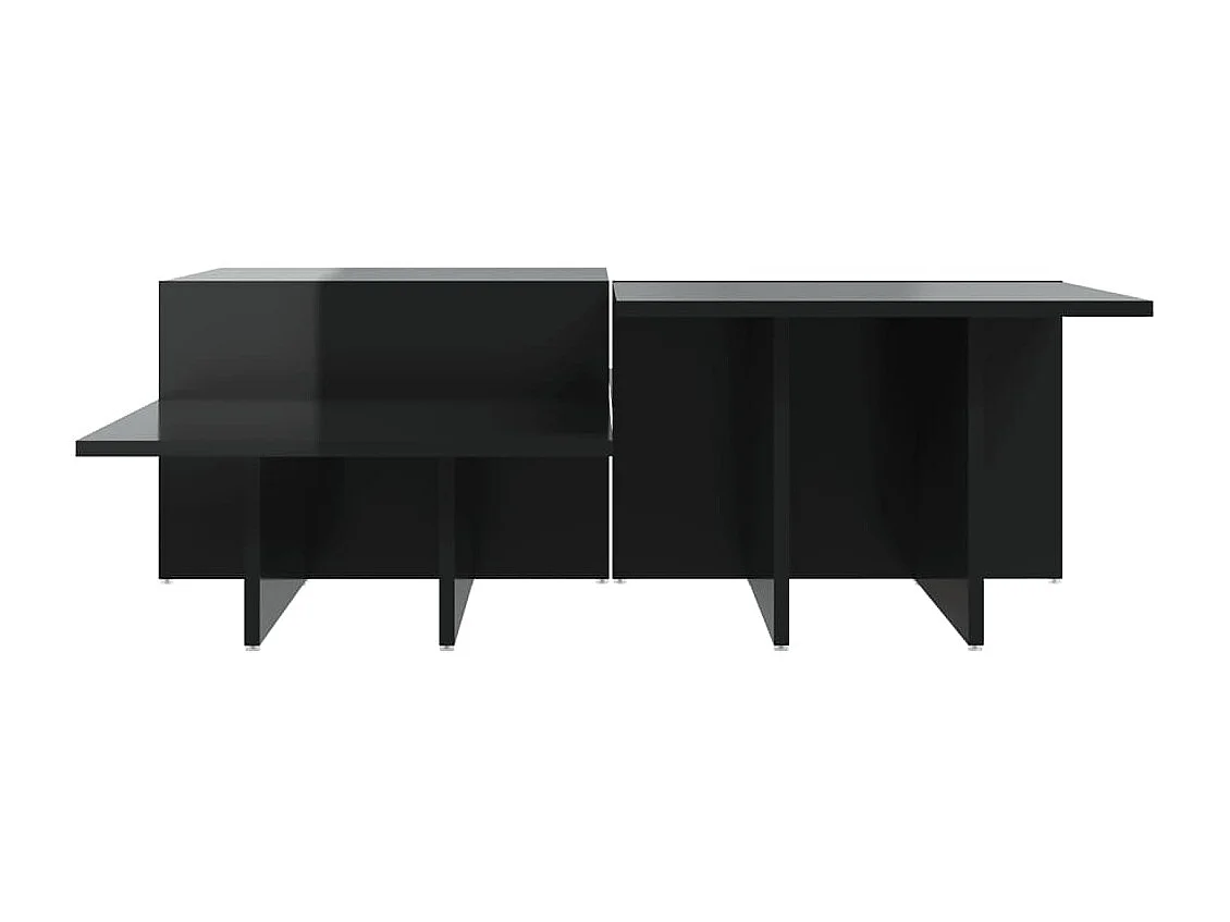 2er-Set Couchtische Beistelltisch Hochglanz-Schwarz Holzwerkstoff -MN93269