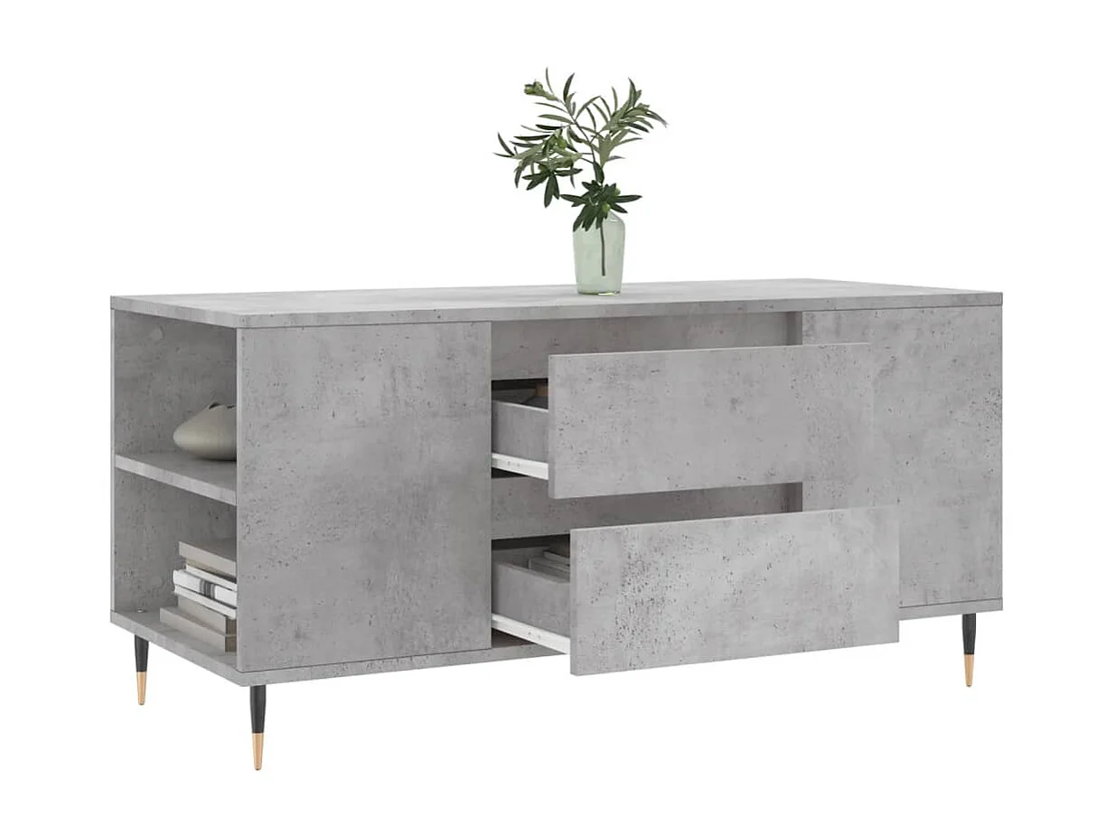 Couchtisch Beistelltisch Betongrau 102x44,5x50 cm Holzwerkstoff -MN34098