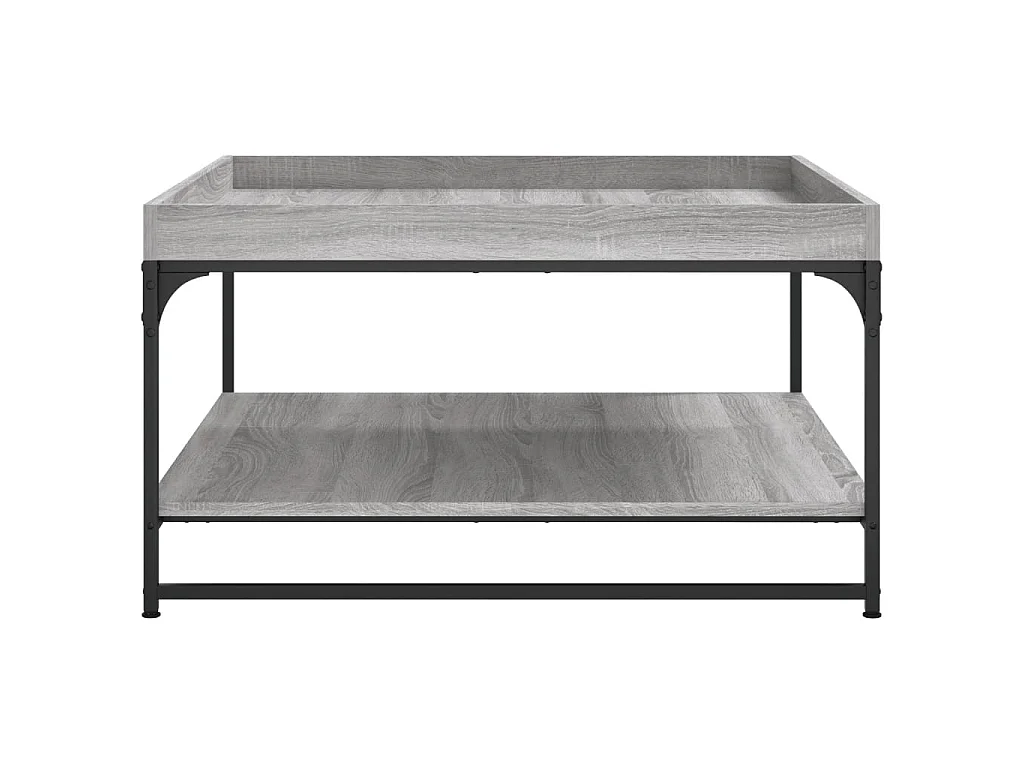 Couchtisch Beistelltisch Grau Sonoma 80x80x45 cm Holzwerkstoff und Eisen -MN95696