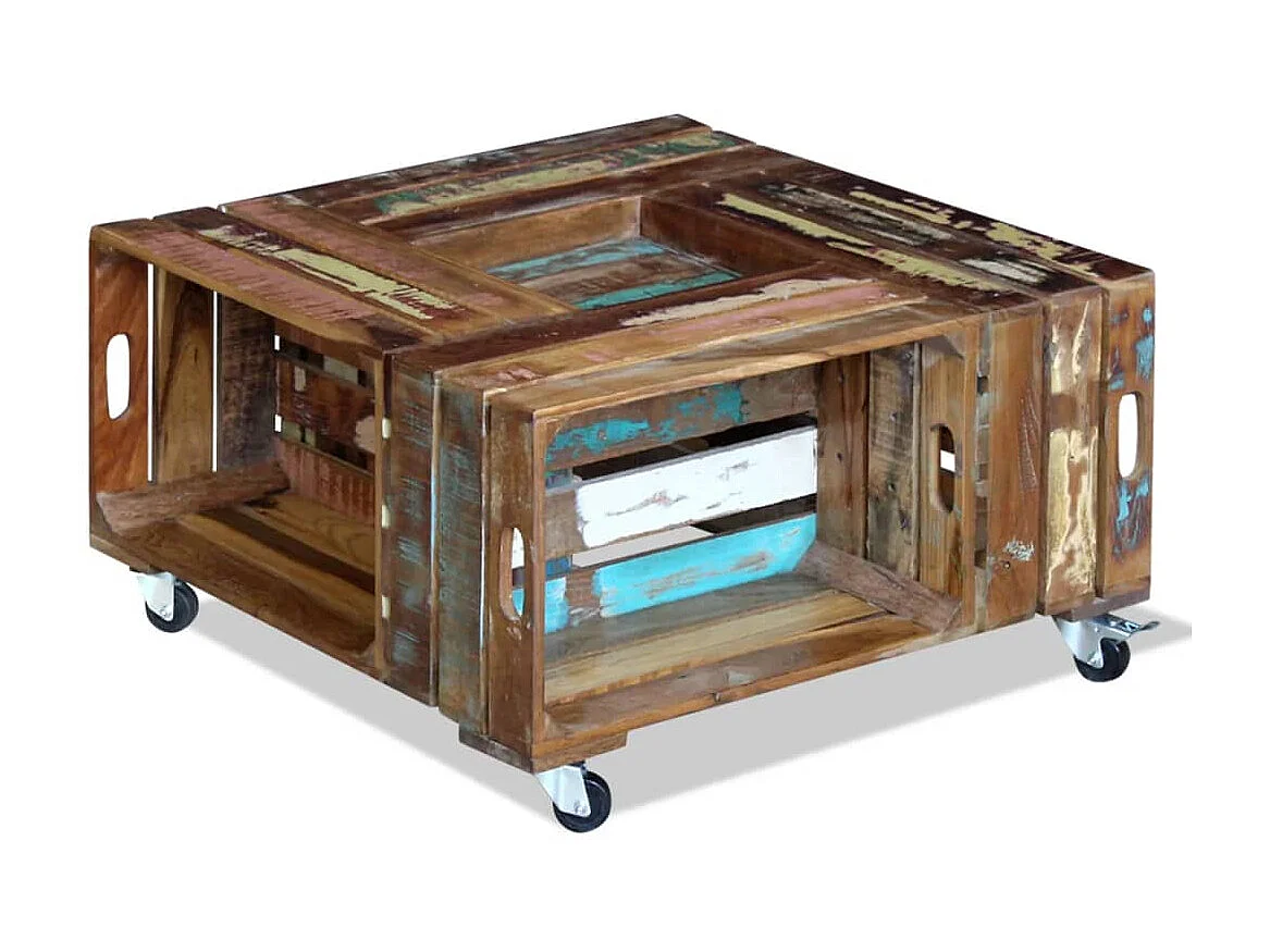 Couchtisch Beistelltisch Altholz 70x70x35 cm -MN51096