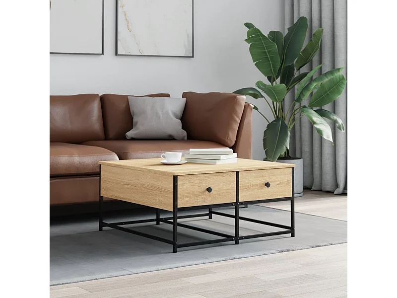 Couchtisch Beistelltisch Sonoma-Eiche 80x80x40 cm Holzwerkstoff -MN60430