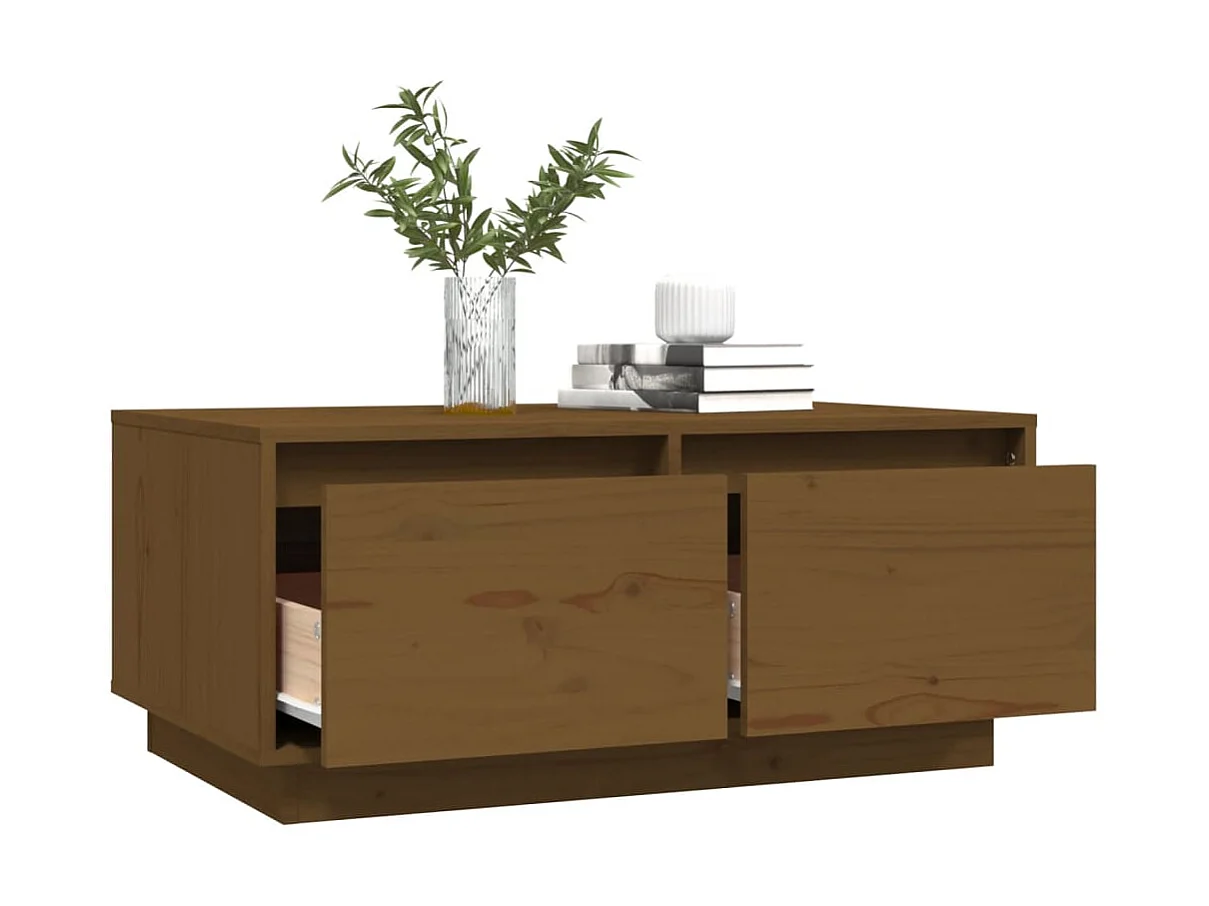 Couchtisch Beistelltisch Honigbraun 80x50x35 cm Massivholz Kiefer -MN15208