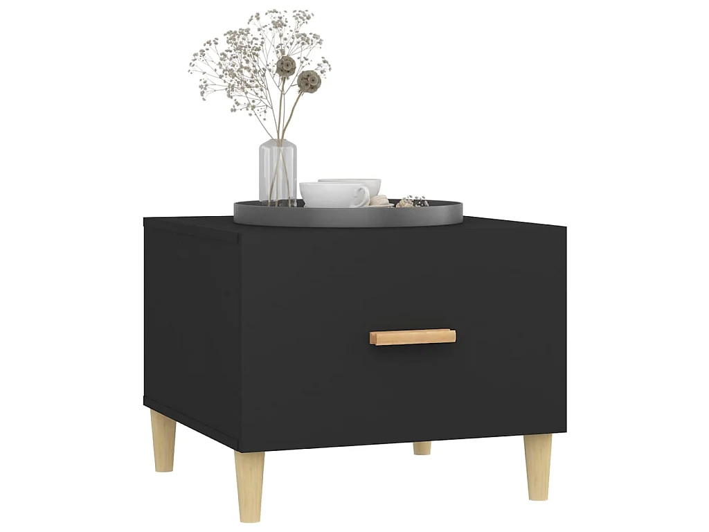 2er-Set Couchtische Beistelltisch Schwarz 50x50x40 cm Holzwerkstoff -MN78698