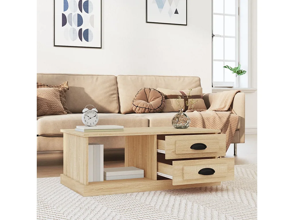 Couchtisch Beistelltisch Sonoma-Eiche 90x50x35 cm Holzwerkstoff -MN94361