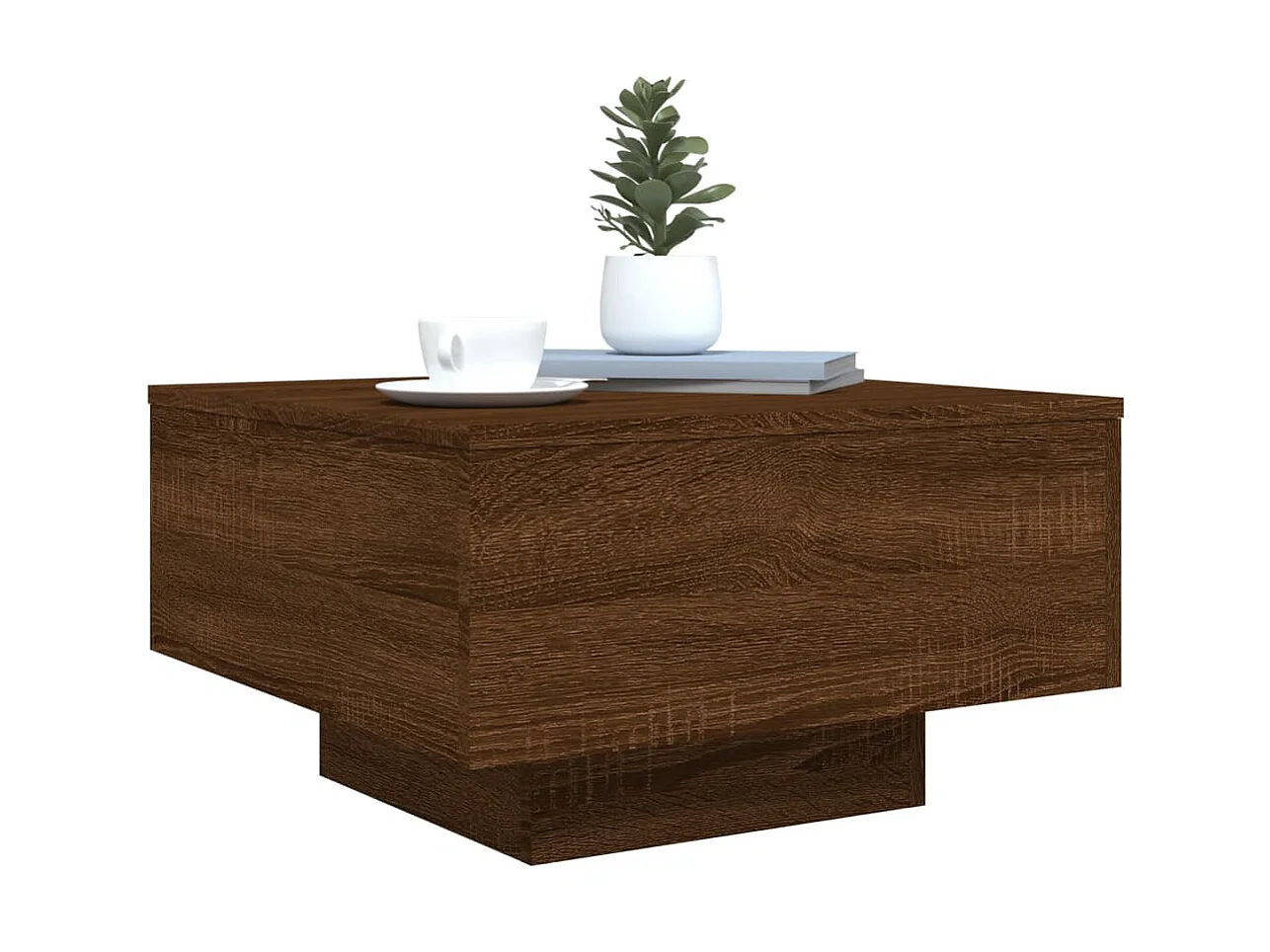 Couchtisch Braun Beistelltisch Eichen-Optik 55x55x31 cm Holzwerkstoff -MN46058
