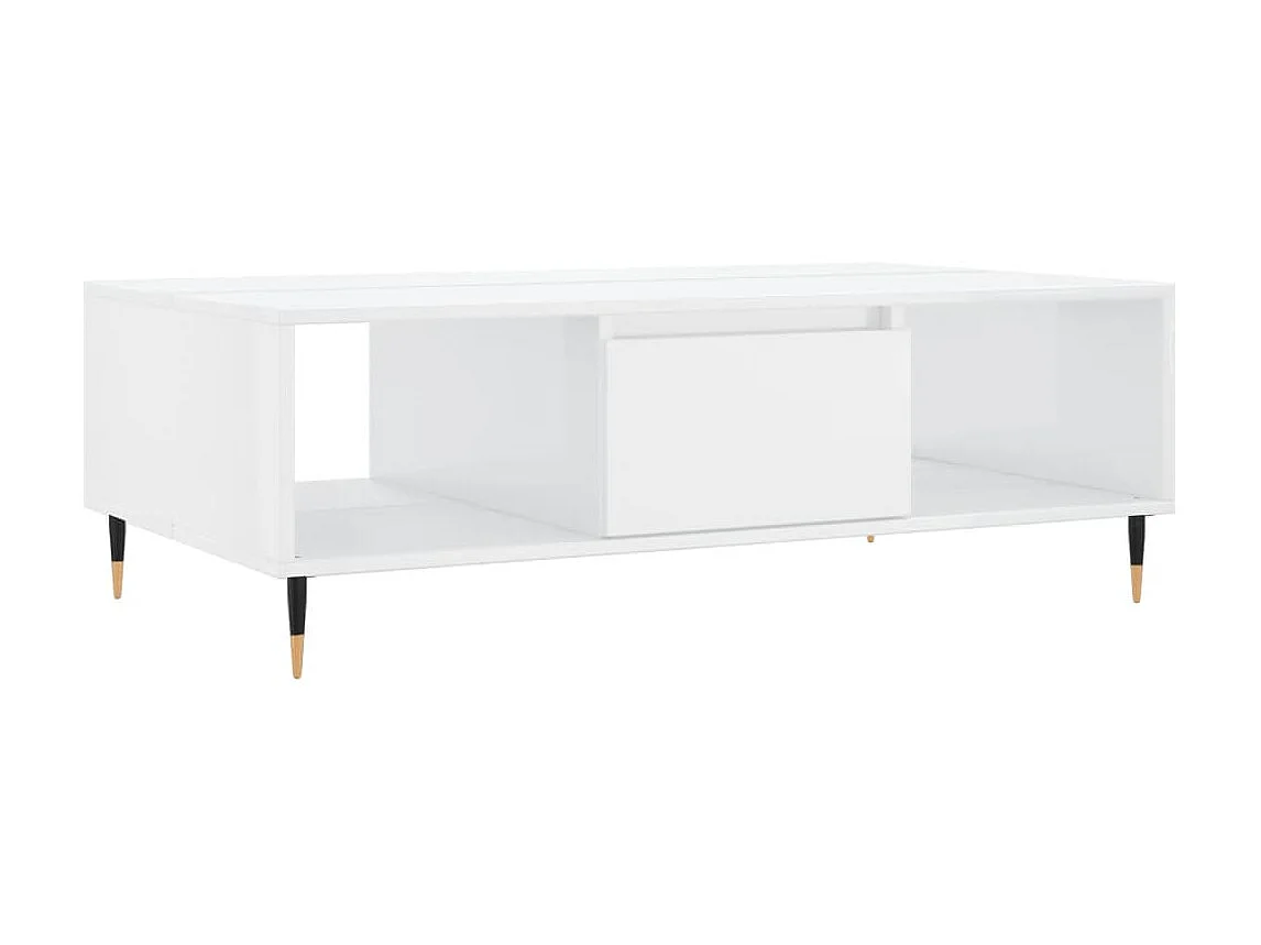 Couchtisch Beistelltisch Hochglanz-Weiß 104x60x35 cm Holzwerkstoff -MN83641