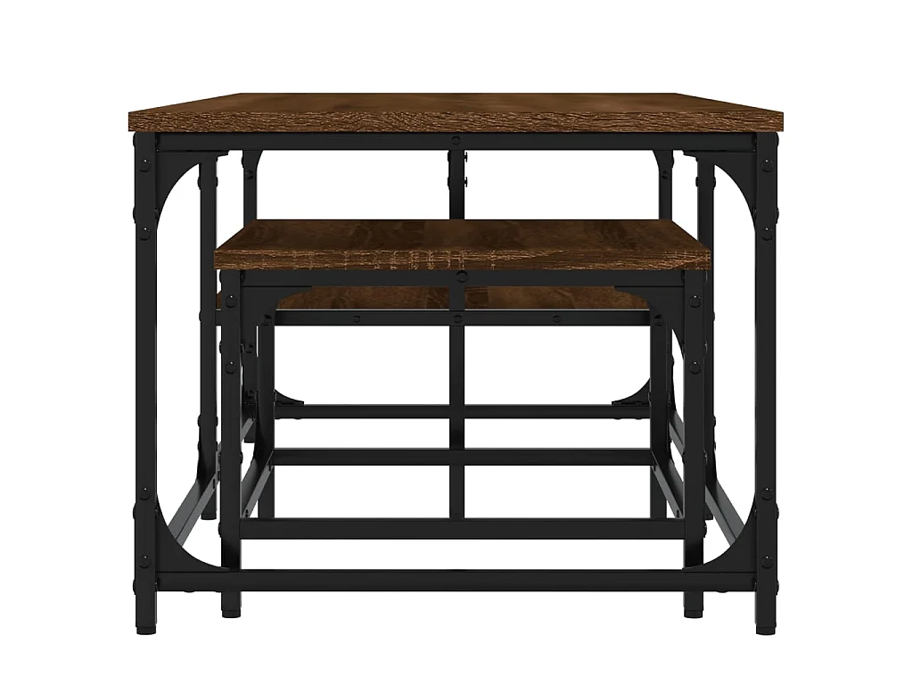 2er-Set Satztische Couchtische Braun Eichen-Optik Holzwerkstoff -MN85639