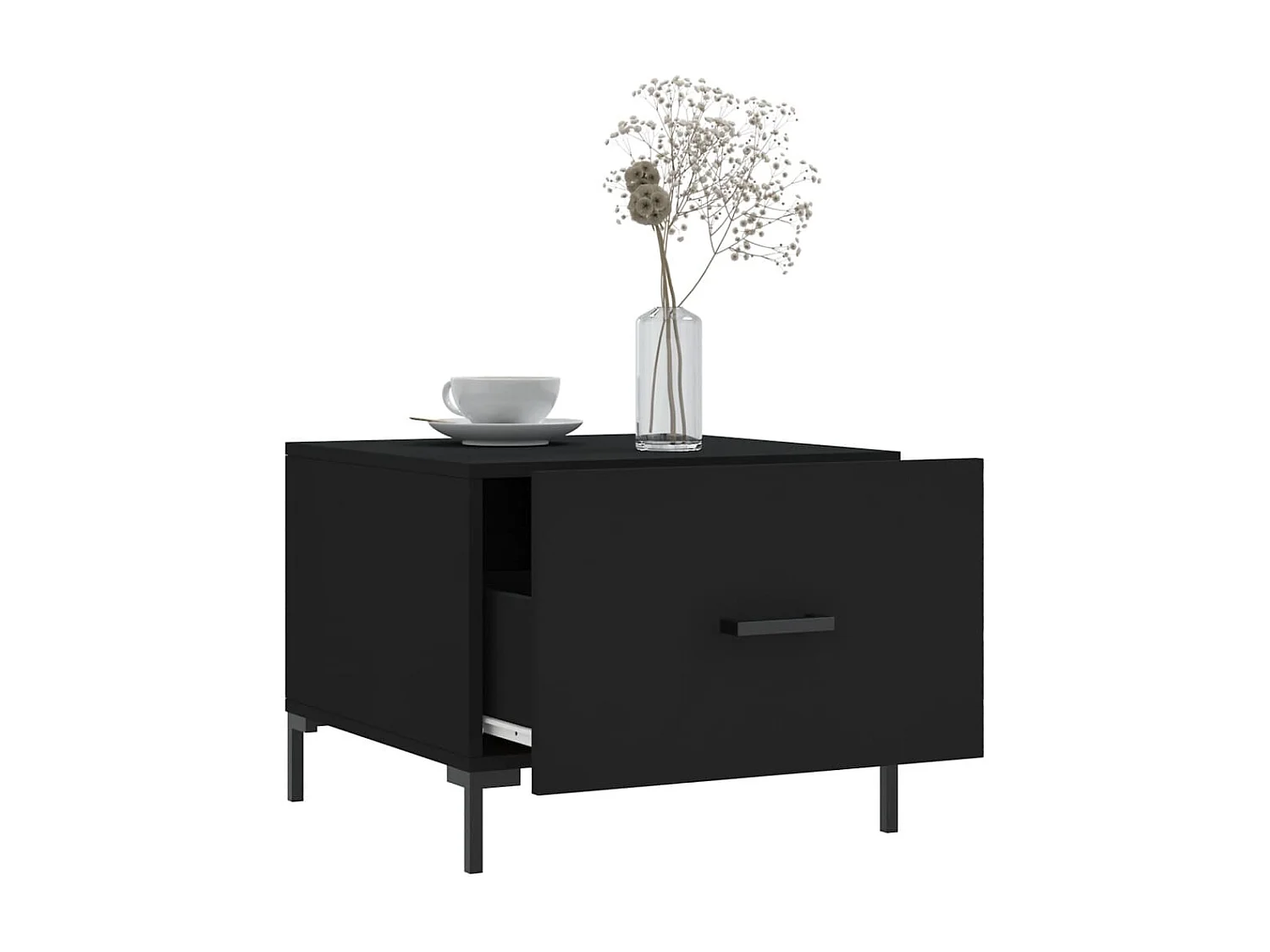 Couchtisch Beistelltisch Schwarz 50x50x40 cm Holzwerkstoff -MN33945