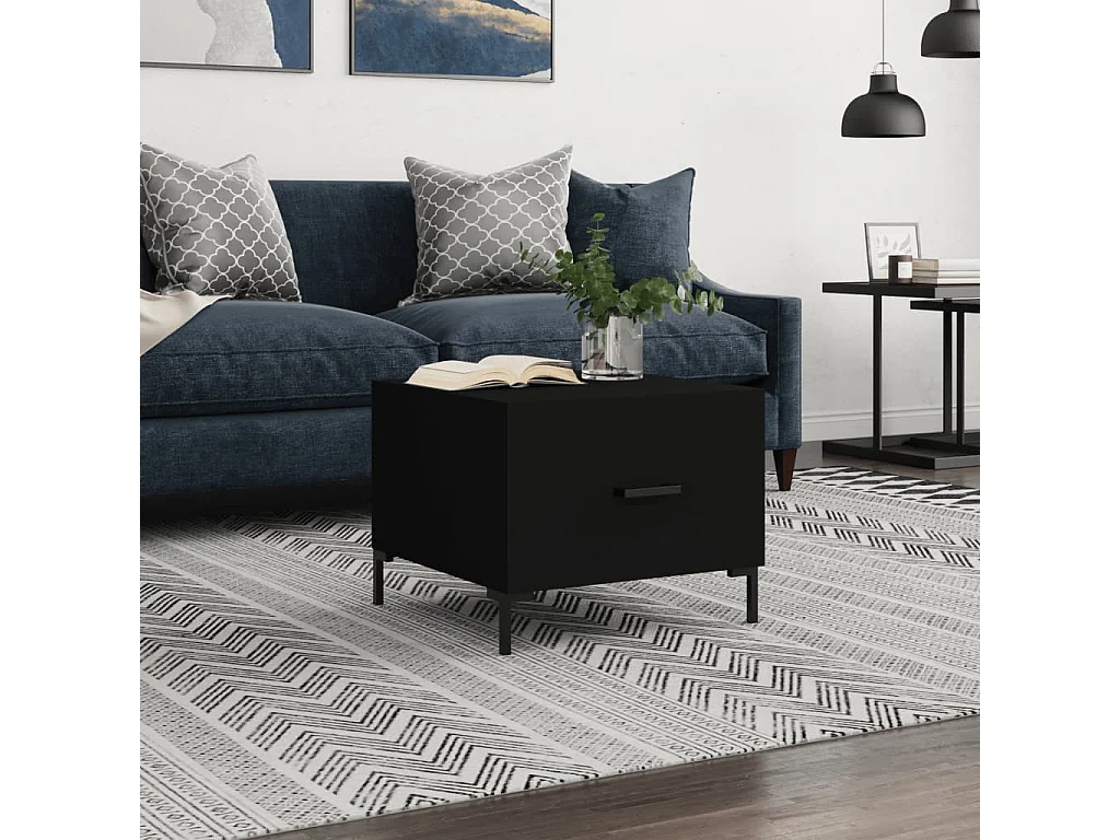 Couchtisch Beistelltisch Schwarz 50x50x40 cm Holzwerkstoff -MN33945
