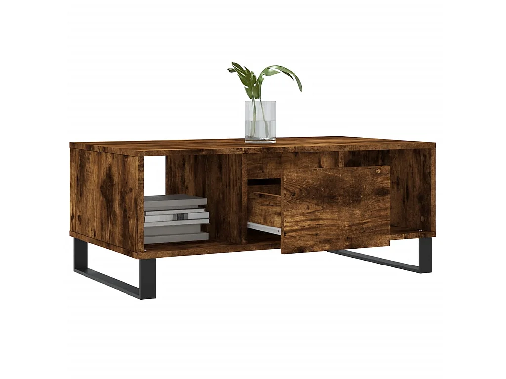 Couchtisch Beistelltisch Räuchereiche 90x50x36,5 cm Holzwerkstoff -MN61210