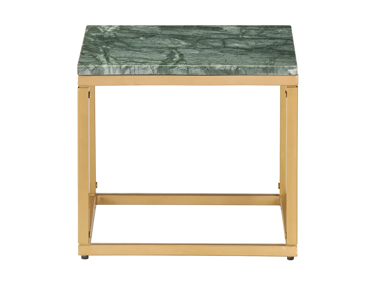 Couchtisch Beistelltisch Grün 40×40×35 cm Echtstein in Marmoroptik -MN38823