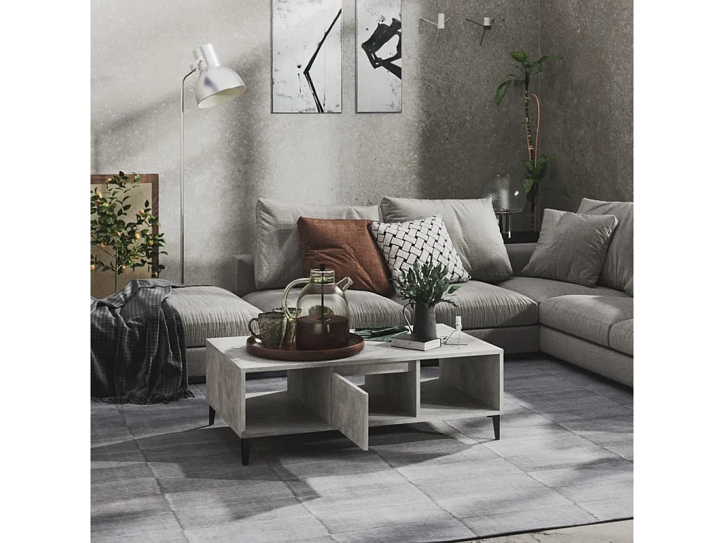 Couchtisch Beistelltisch Betongrau 103,5x60x35 cm Holzwerkstoff -MN43397