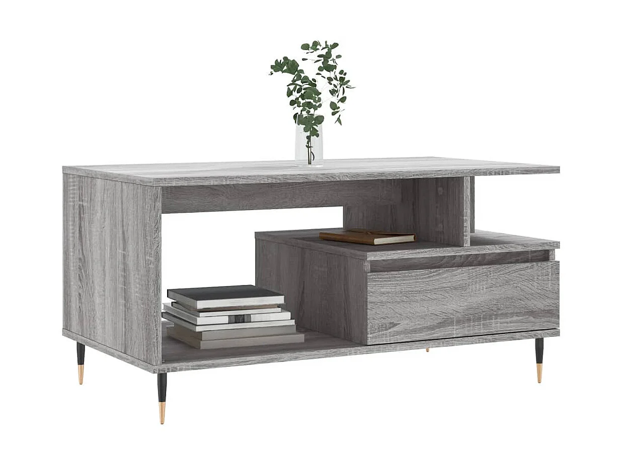 Couchtisch Beistelltisch Grau Sonoma 90x49x45 cm Holzwerkstoff -MN45765