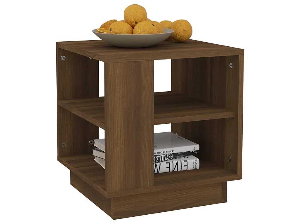 Couchtisch Braun Beistelltisch Eichen-Optik 40x40x43 cm Holzwerkstoff -MN72858