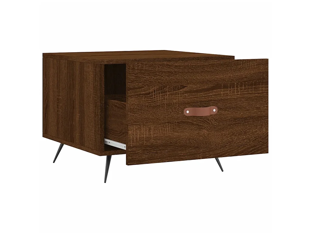 Couchtisch Braun Beistelltisch Eichen-Optik 50x50x40 cm Holzwerkstoff -MN34764