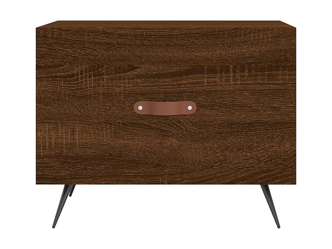 Couchtisch Braun Beistelltisch Eichen-Optik 50x50x40 cm Holzwerkstoff -MN34764