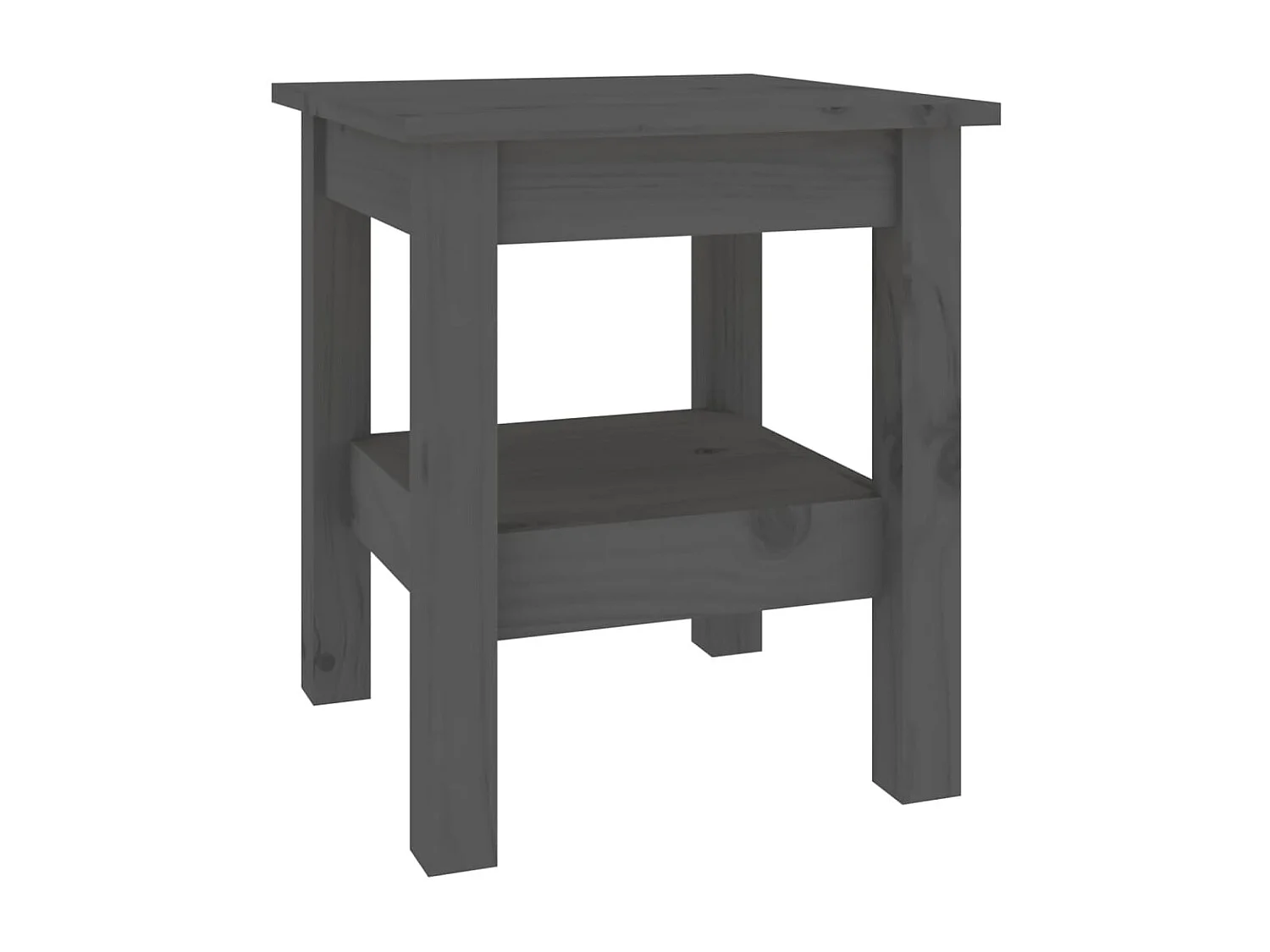 Couchtisch Beistelltisch Grau 35x35x40 cm Massivholz Kiefer -MN30236