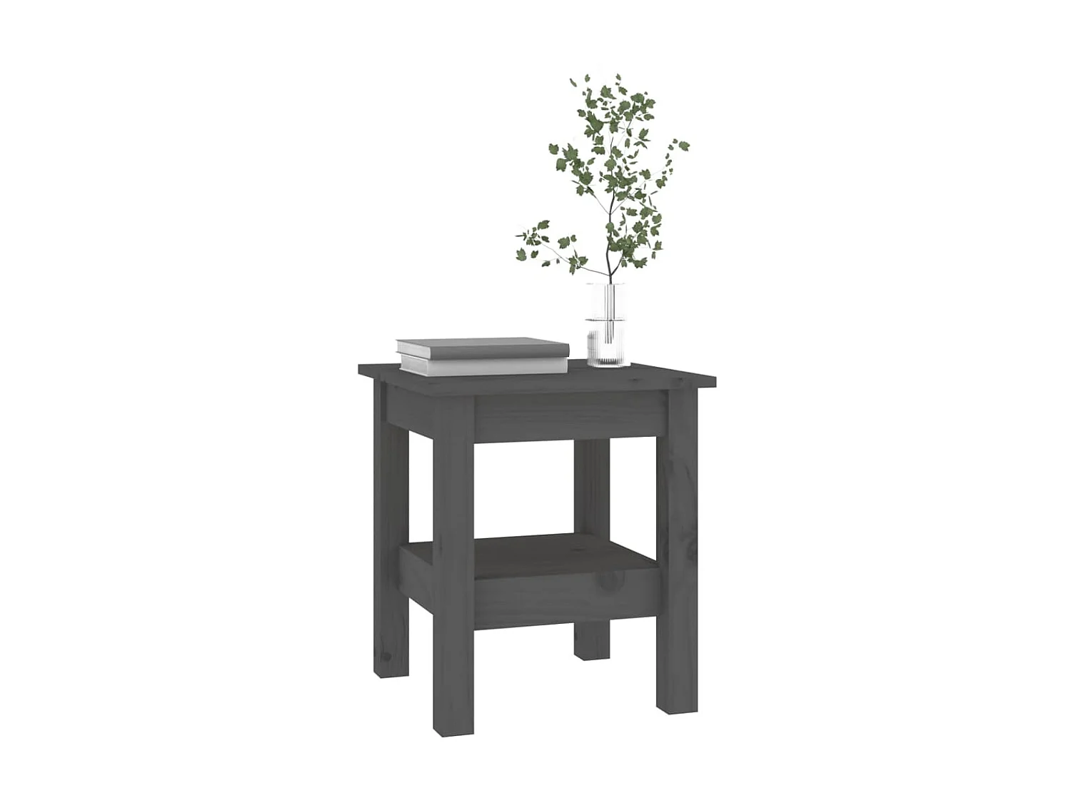 Couchtisch Beistelltisch Grau 35x35x40 cm Massivholz Kiefer -MN30236