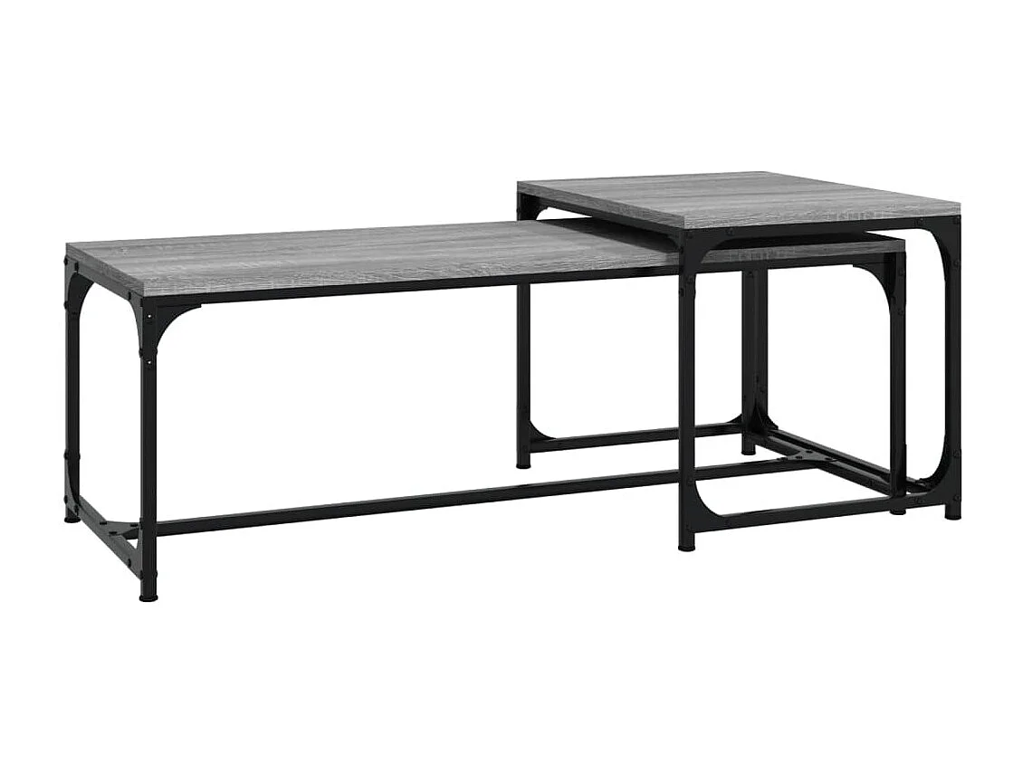 2er-Set Couchtische Beistelltisch Grau Sonoma Holzwerkstoff -MN39219