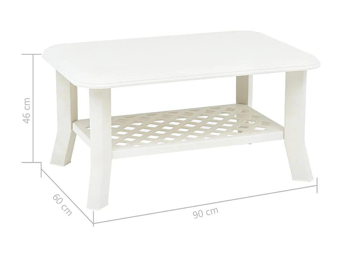 Couchtisch Beistelltisch Weiß 90 x 60 x 46 cm Kunststoff -MN63991