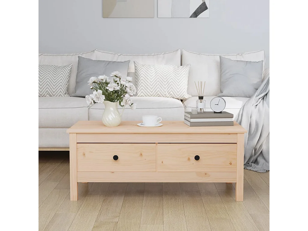 Couchtisch Beistelltisch 100x50x40 cm Massivholz Kiefer -MN19108