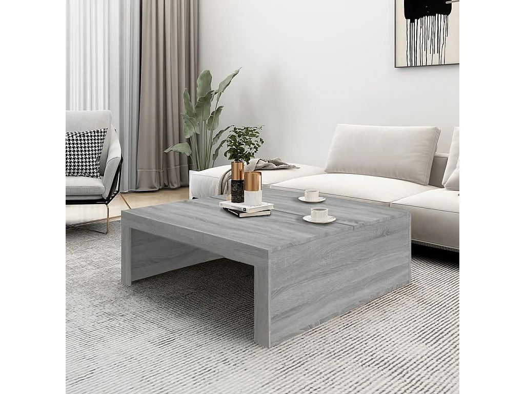 Couchtisch Beistelltisch Grau Sonoma 100x100x35 cm Holzwerkstoff -MN57357