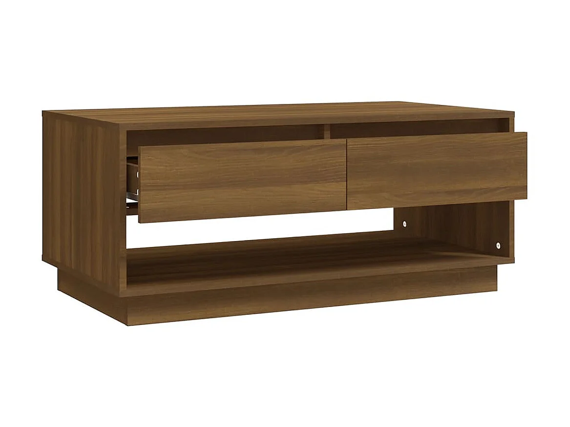 Couchtisch Braun Beistelltisch Eiche-Optik 102,5x55x44 cm Holzwerkstoff -MN12350