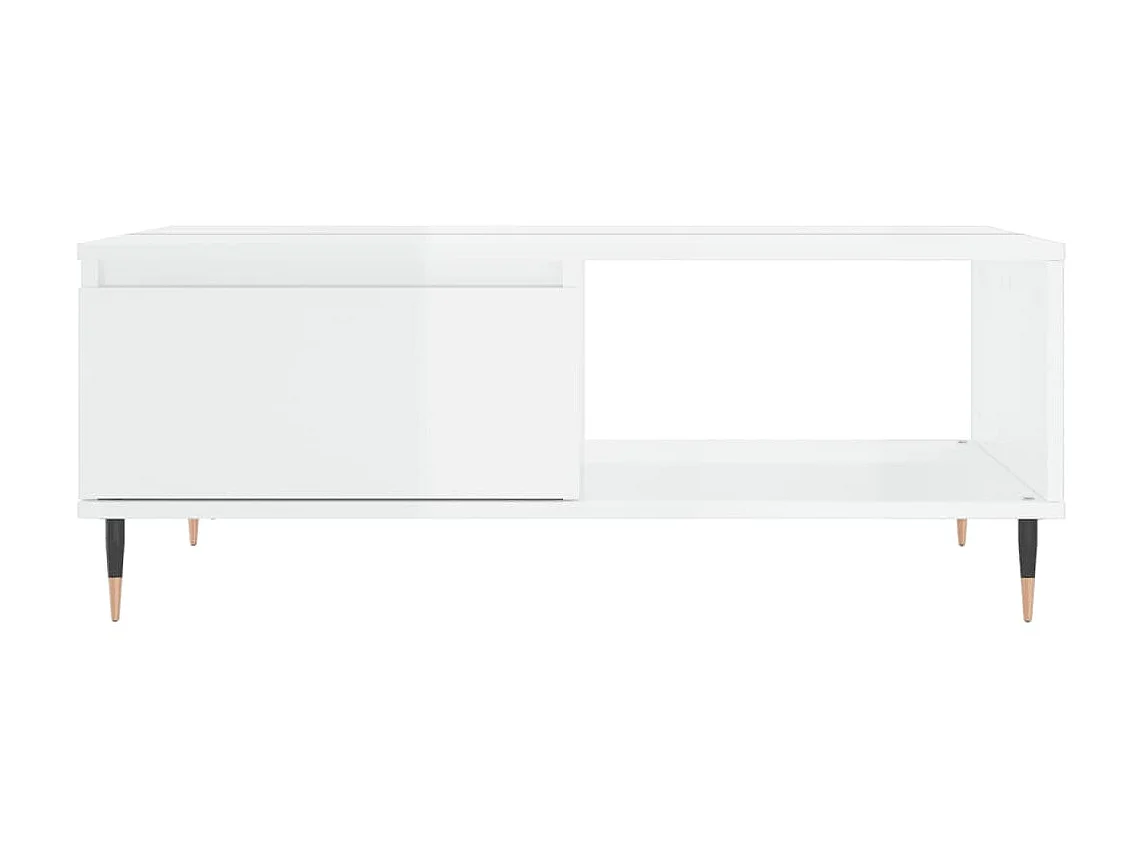 Couchtisch Beistelltisch Hochglanz-Weiß 90x60x35 cm Holzwerkstoff -MN66443