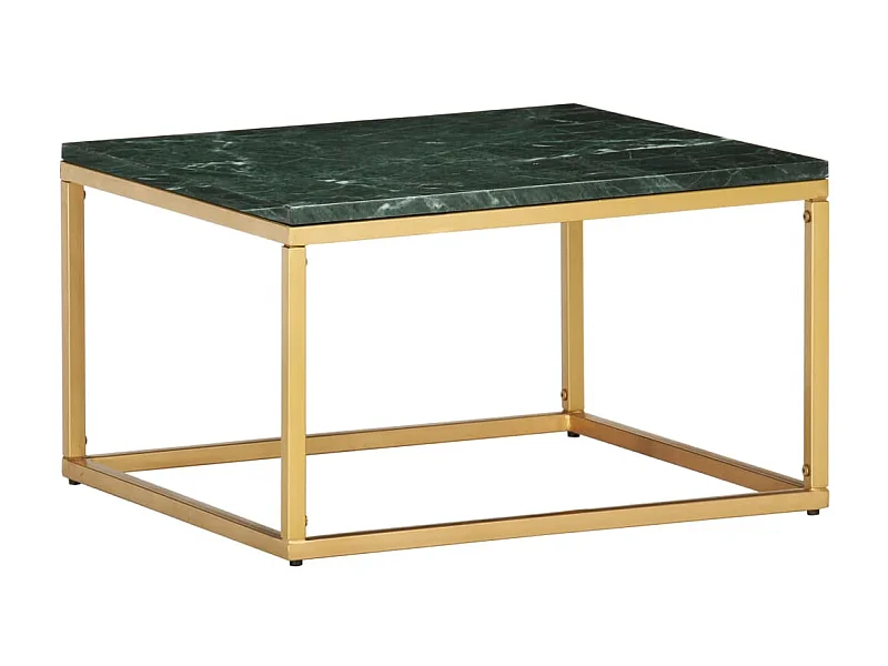 Couchtisch Beistelltisch Grün 60×60×35 cm Echtstein in Marmoroptik -MN63615
