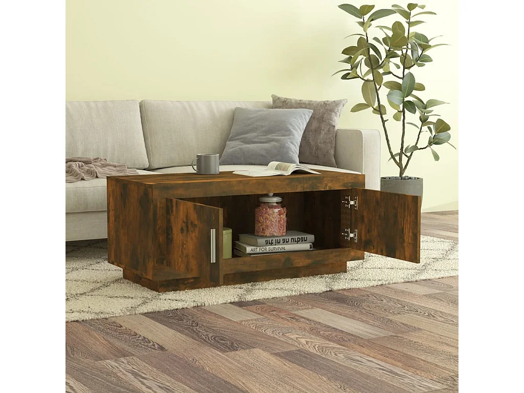 Couchtisch Beistelltisch Räuchereiche 102x50x45 cm Holzwerkstoff -MN68202