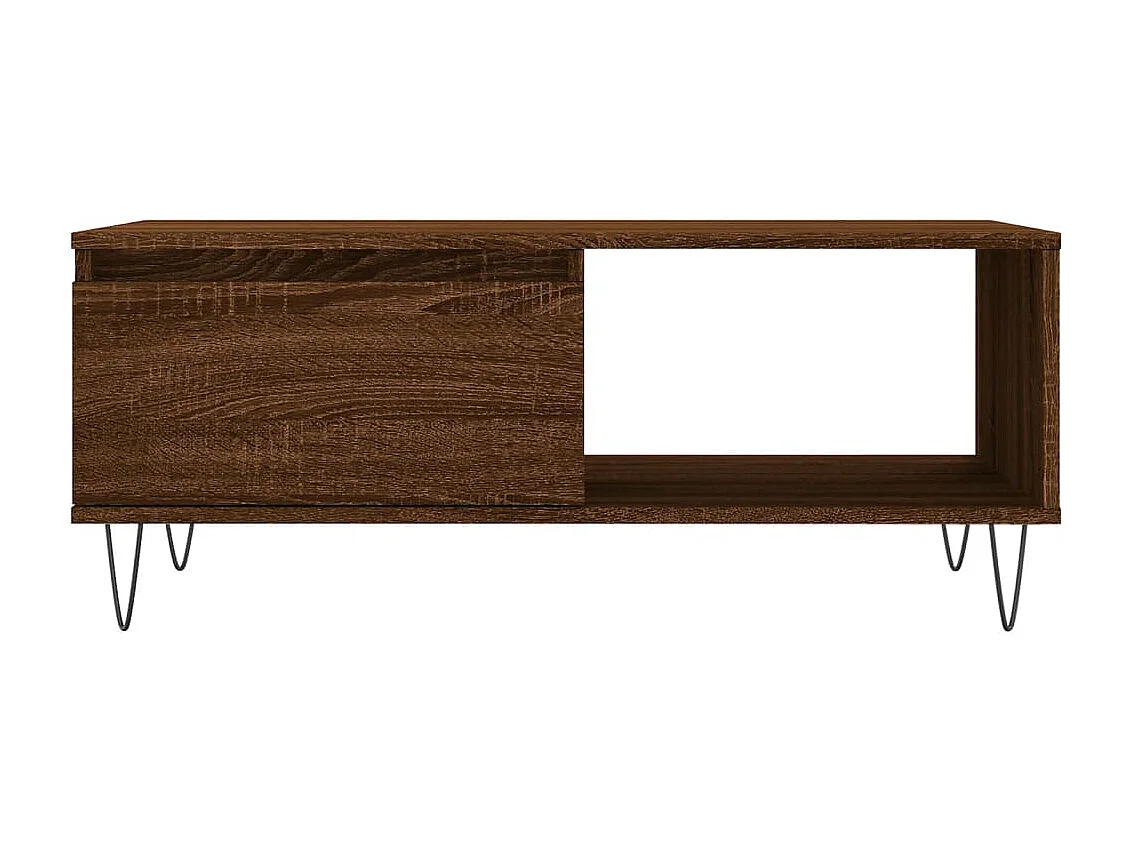 Couchtisch Braun Beistelltisch Eichen-Optik 90x50x36,5 cm Holzwerkstoff -MN88655