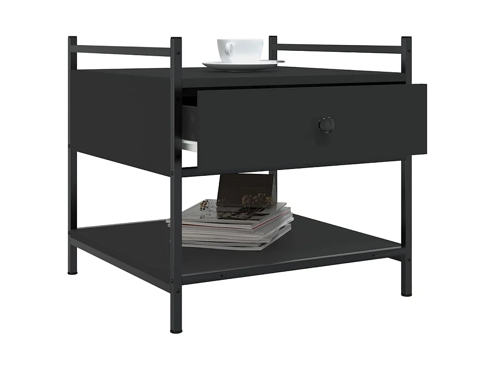 Couchtisch Beistelltisch Schwarz 50x50x50 cm Holzwerkstoff -MN76447