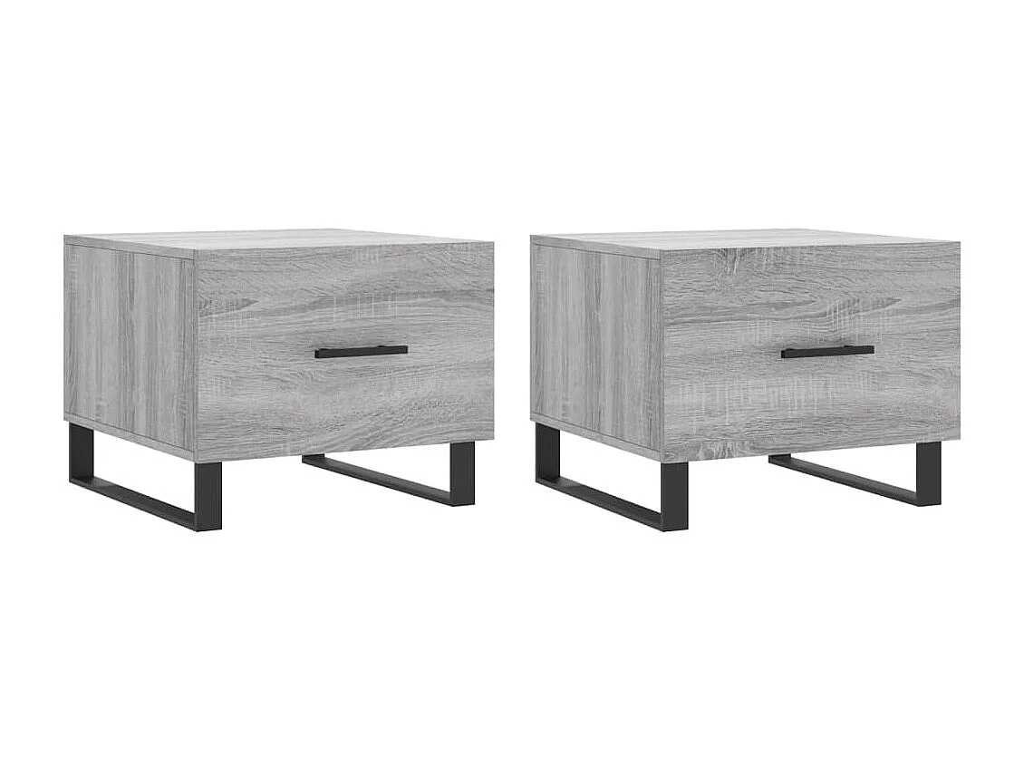 2er-Set Couchtische Beistelltisch Grau Sonoma 50x50x40 cm Holzwerkstoff -MN48745