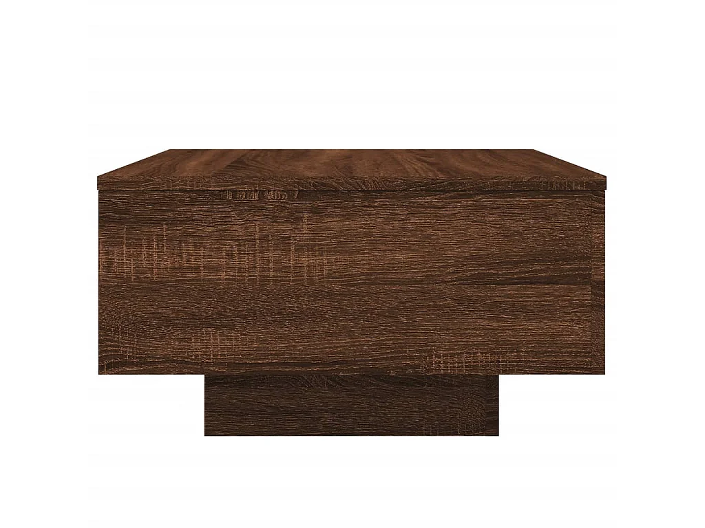 Couchtisch Beistelltisch mit LED-Leuchten Braun Eichen-Optik 55x55x31 cm -MN67348