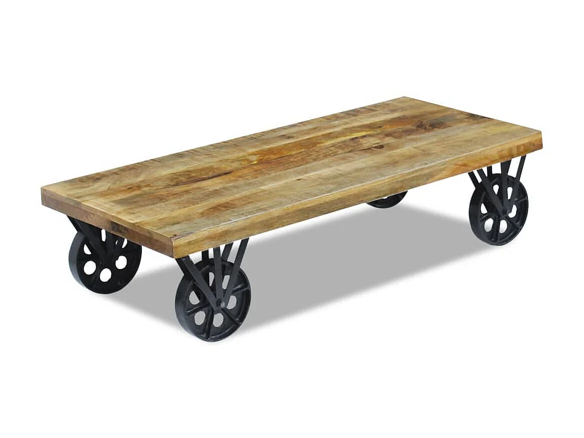 Couchtisch Beistelltisch Mangoholz 120x60x30 cm -MN86959