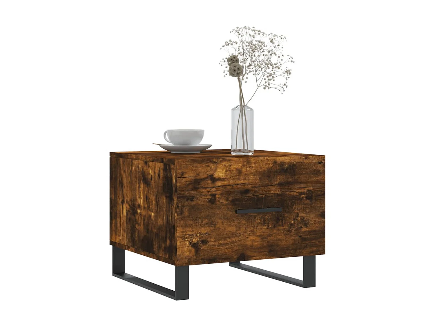 2er-Set Couchtische Beistelltisch Räuchereiche 50x50x40 cm Holzwerkstoff -MN41713