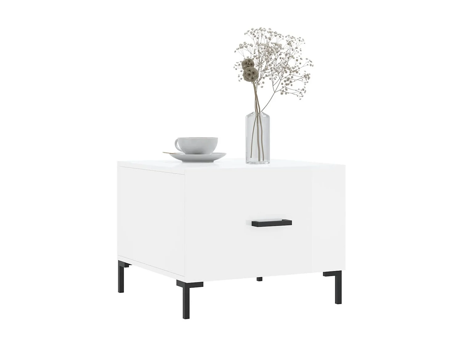 Couchtisch Beistelltisch Hochglanz-Weiß 50x50x40 cm Holzwerkstoff -MN76983