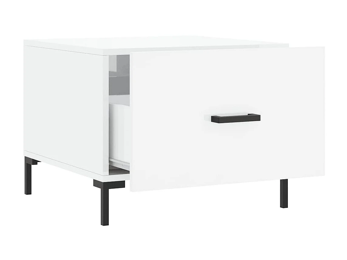 Couchtisch Beistelltisch Hochglanz-Weiß 50x50x40 cm Holzwerkstoff -MN76983