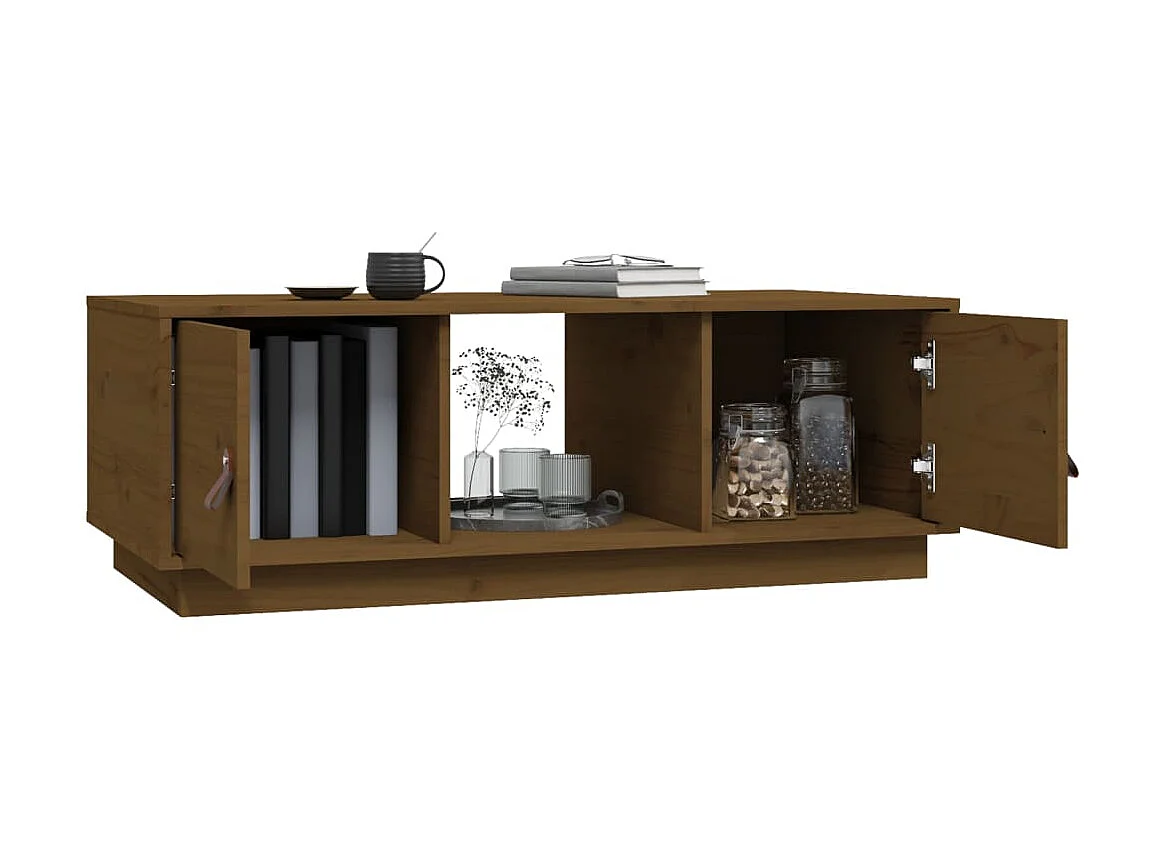 Couchtisch Beistelltisch Honigbraun 100x50x35 cm Massivholz Kiefer -MN69224